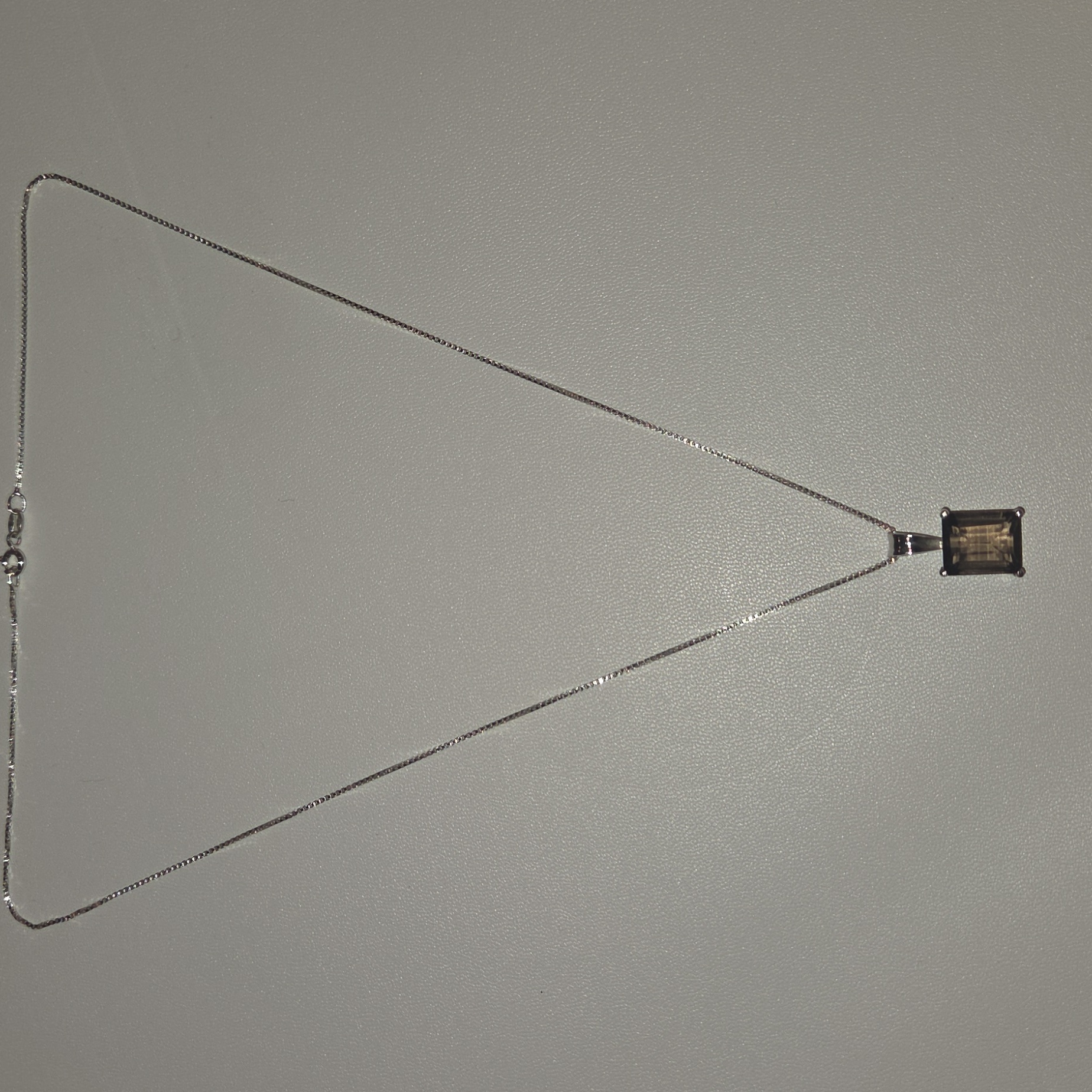 Smoky Quartz Pendant And Chain In 925 Sterling Silver
